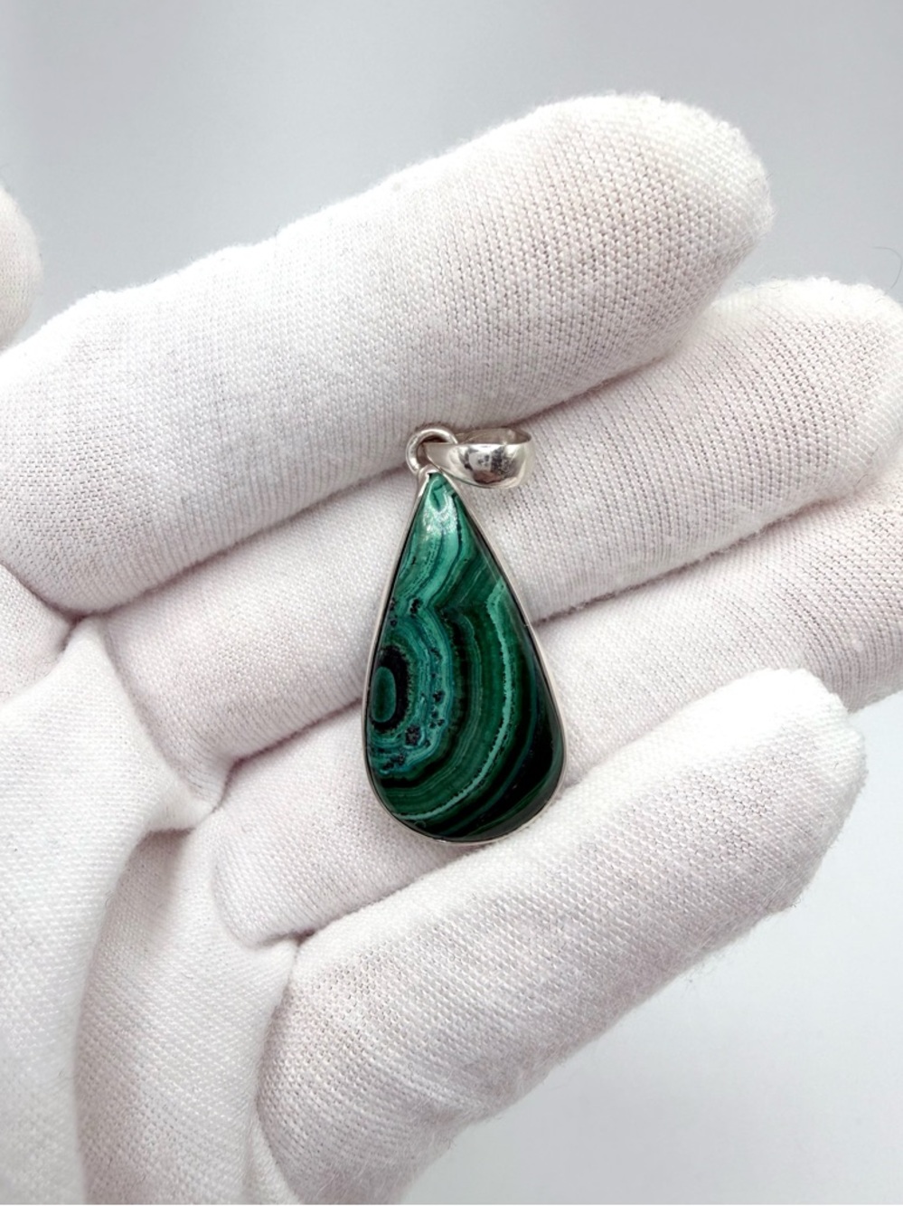 Malachite .925 Sterling Silver Pendant